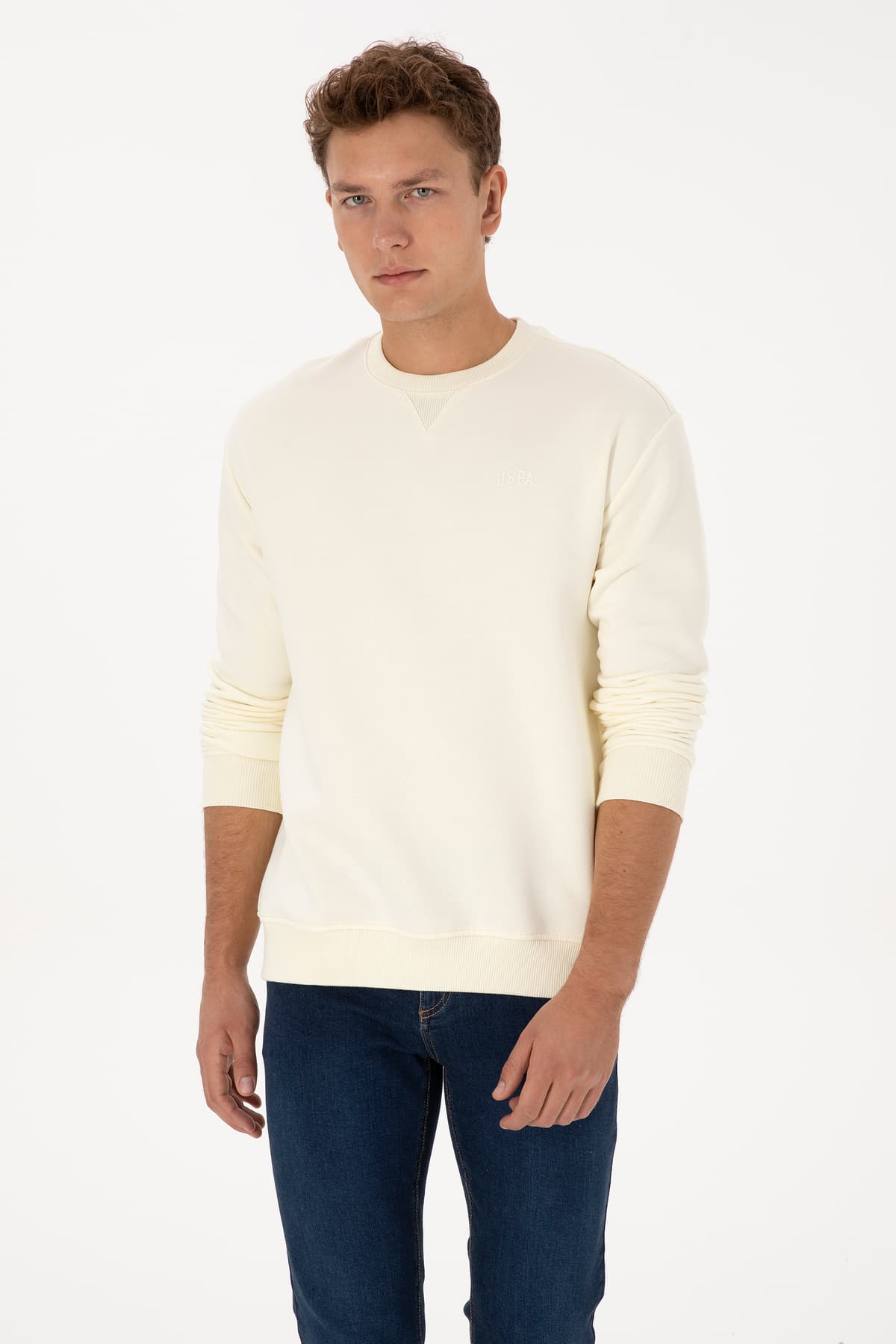 سویشرت مردانه U.S. Polo Assn. فیت کامفورت یقه گرد کرم بیسیک مدل 50313757-VR256 سویشرت مردانه U.S. Polo Assn. فیت کامفورت یقه گرد کرم بیسیک مدل 50313757-VR256