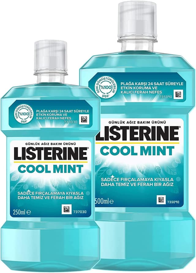 دهانشویه Listerine Cool Mint 500 ml + 250 ml دهانشویه Listerine Cool Mint 500 ml + 250 ml
