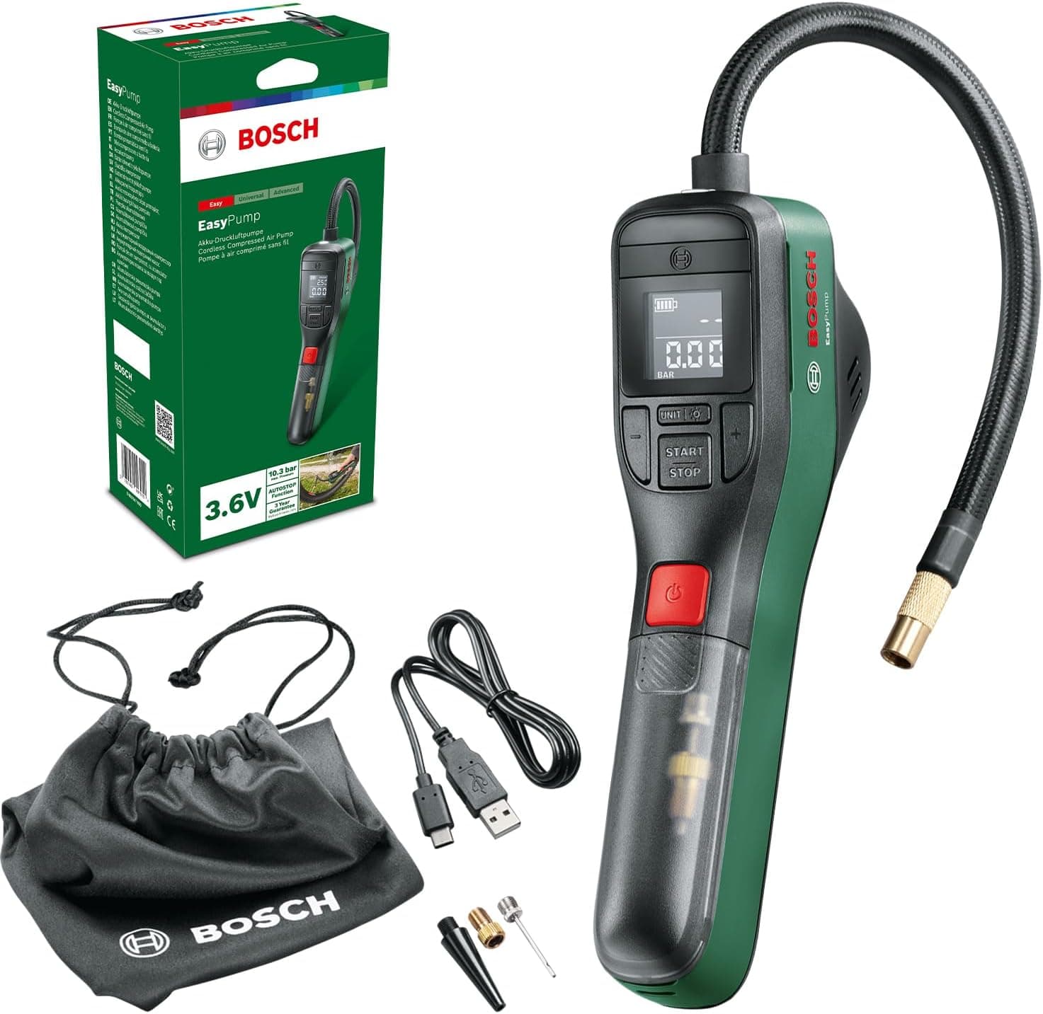 پمپ باد شارژی بیسیم Bosch EASYPUMP مدل 0603947000 پمپ باد شارژی بیسیم Bosch EASYPUMP مدل 0603947000