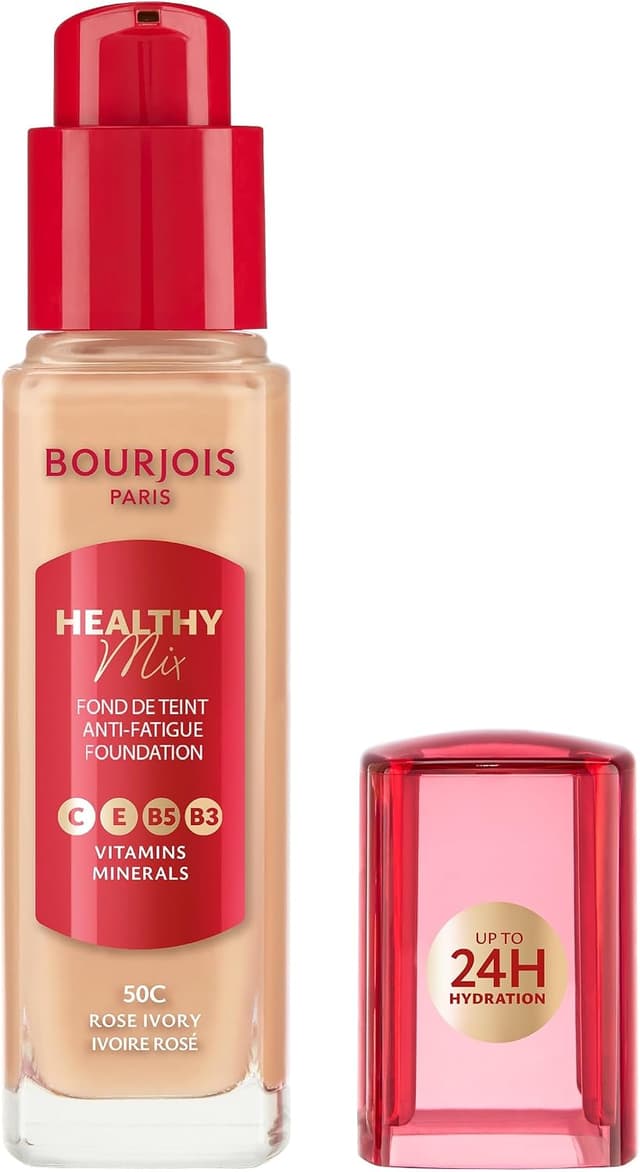 کرمپودر Bourjois Healthy Mix ضد خستگی، پوشش متوسط و ماندگار، رنگ 50C Rose Ivory، 30ml کرمپودر Bourjois Healthy Mix ضد خستگی، پوشش متوسط و ماندگار، رنگ 50C Rose Ivory، 30ml