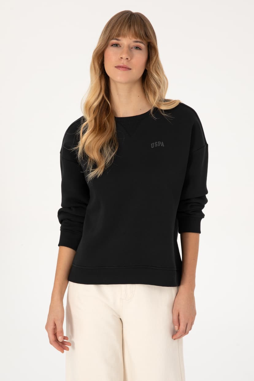 سویشرت زنانه U.S. Polo Assn. مشکی شاردون یقه گرد Basic مدل 50313586-VR046 سویشرت زنانه U.S. Polo Assn. مشکی شاردون یقه گرد Basic مدل 50313586-VR046