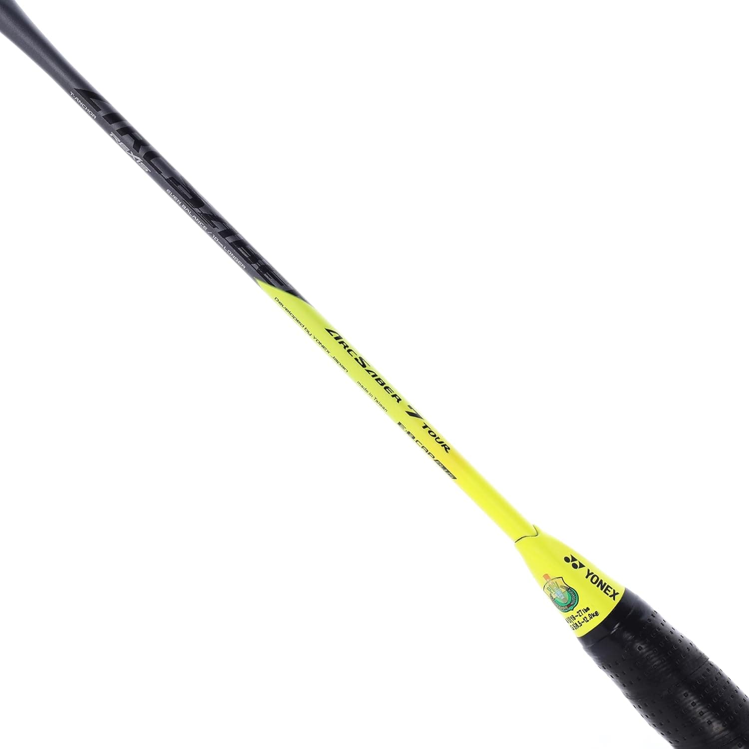 راکت بدمینتون YONEX بدون زه مدل Arcsaber 7 Tour، 4U، وزن متوسط 83 گرم، G5,6، زرد نقرهای راکت بدمینتون YONEX بدون زه مدل Arcsaber 7 Tour، 4U، وزن متوسط 83 گرم، G5,6، زرد نقرهای