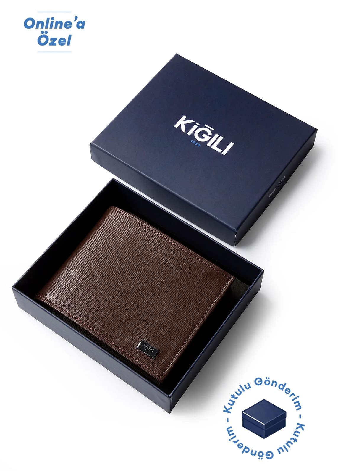کیف پول مردانه Kiğılı طرحدار با جای کارت و جیب سکه، جعبه هدیه کیف پول مردانه Kiğılı طرحدار با جای کارت و جیب سکه، جعبه هدیه