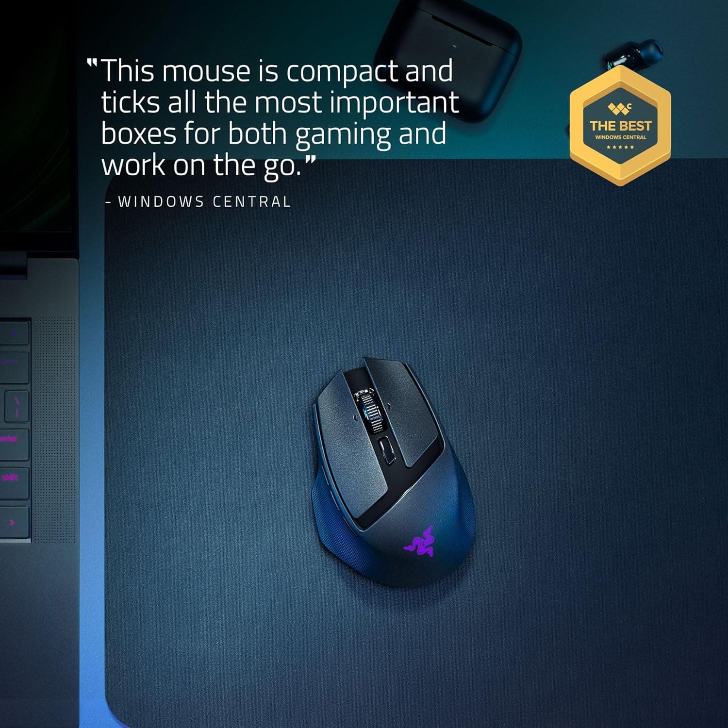 ماوس بازی بیسیم Razer Basilisk Mobile کوچک و ارگونومیک با حسگر Focus X 18K و اتصال سهحالته مشکی ماوس بازی بیسیم Razer Basilisk Mobile کوچک و ارگونومیک با حسگر Focus X 18K و اتصال سهحالته مشکی