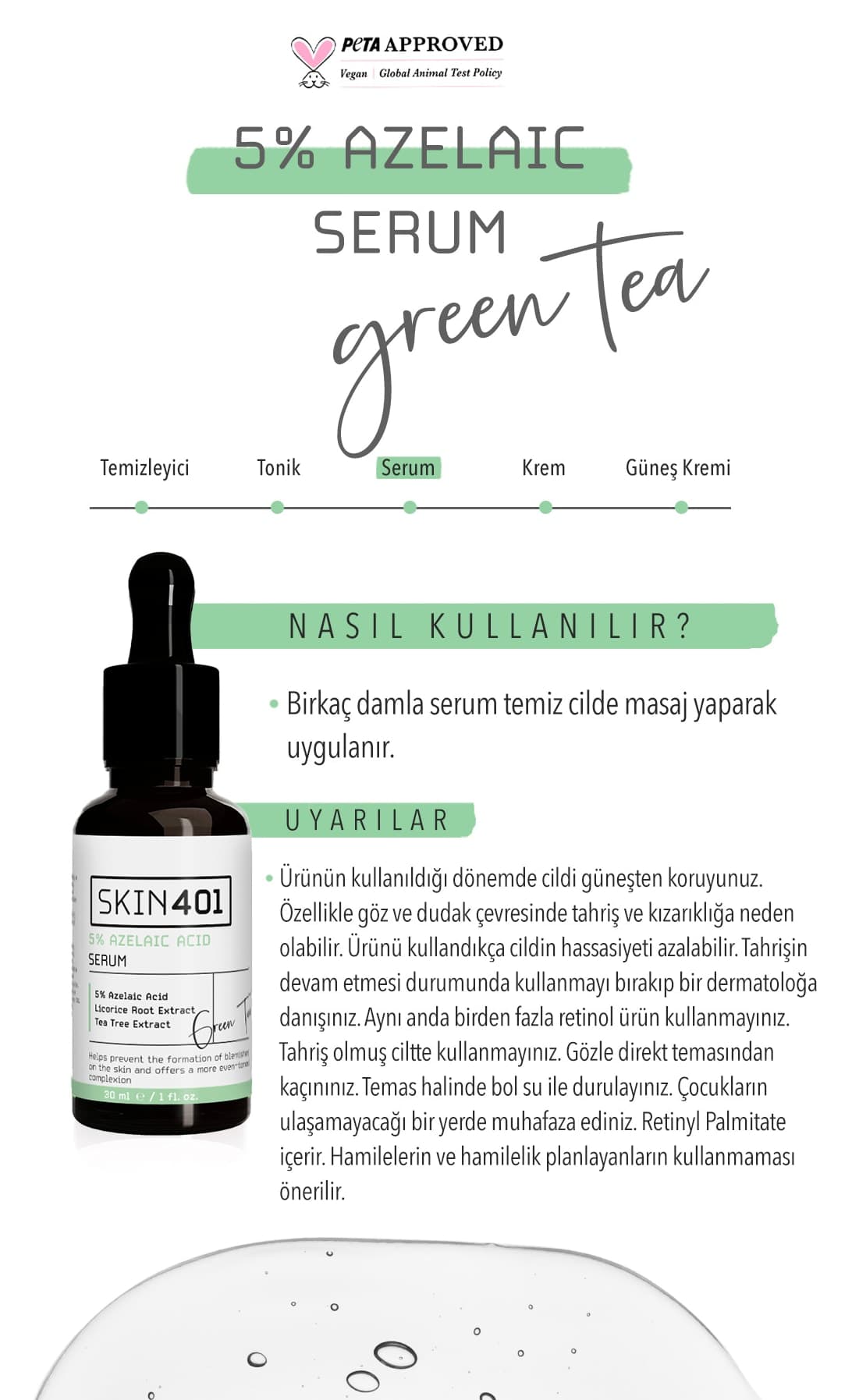 سرم روزانه Skin401 آزلائیک اسید آرامبخش %5 مدل START 30 ml سرم روزانه Skin401 آزلائیک اسید آرامبخش %5 مدل START 30 ml