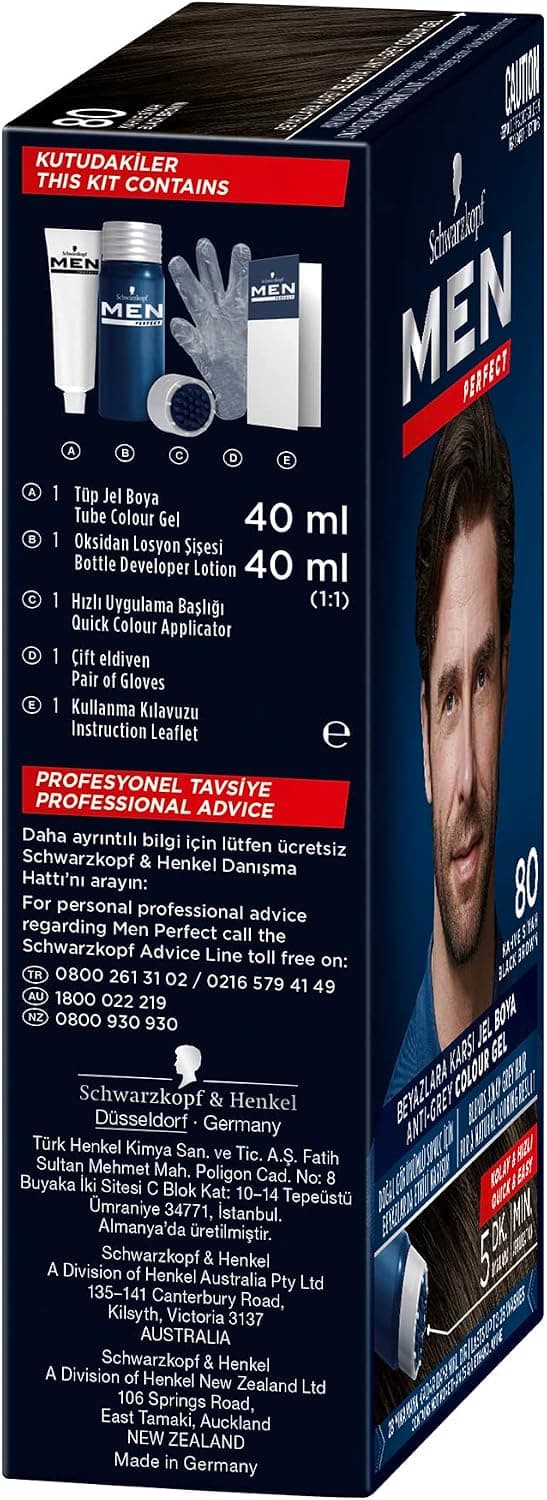 رنگ مو مردانه Schwarzkopf مدل Men Perfect شماره 80 رنگ کهوهای سیاه 80 میلیلیتر رنگ مو مردانه Schwarzkopf مدل Men Perfect شماره 80 رنگ کهوهای سیاه 80 میلیلیتر
