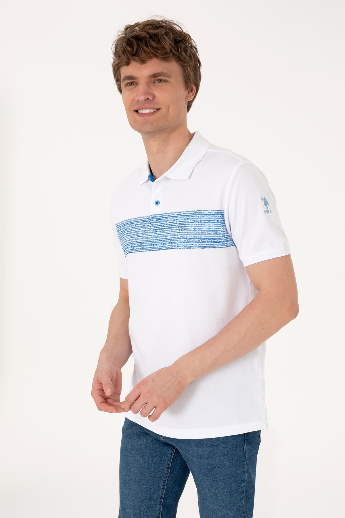 تیشرت مردانه U.S. Polo Assn. یقه پولو فیت معمولی سفید مدل 50306812-VR036 تیشرت مردانه U.S. Polo Assn. یقه پولو فیت معمولی سفید مدل 50306812-VR036