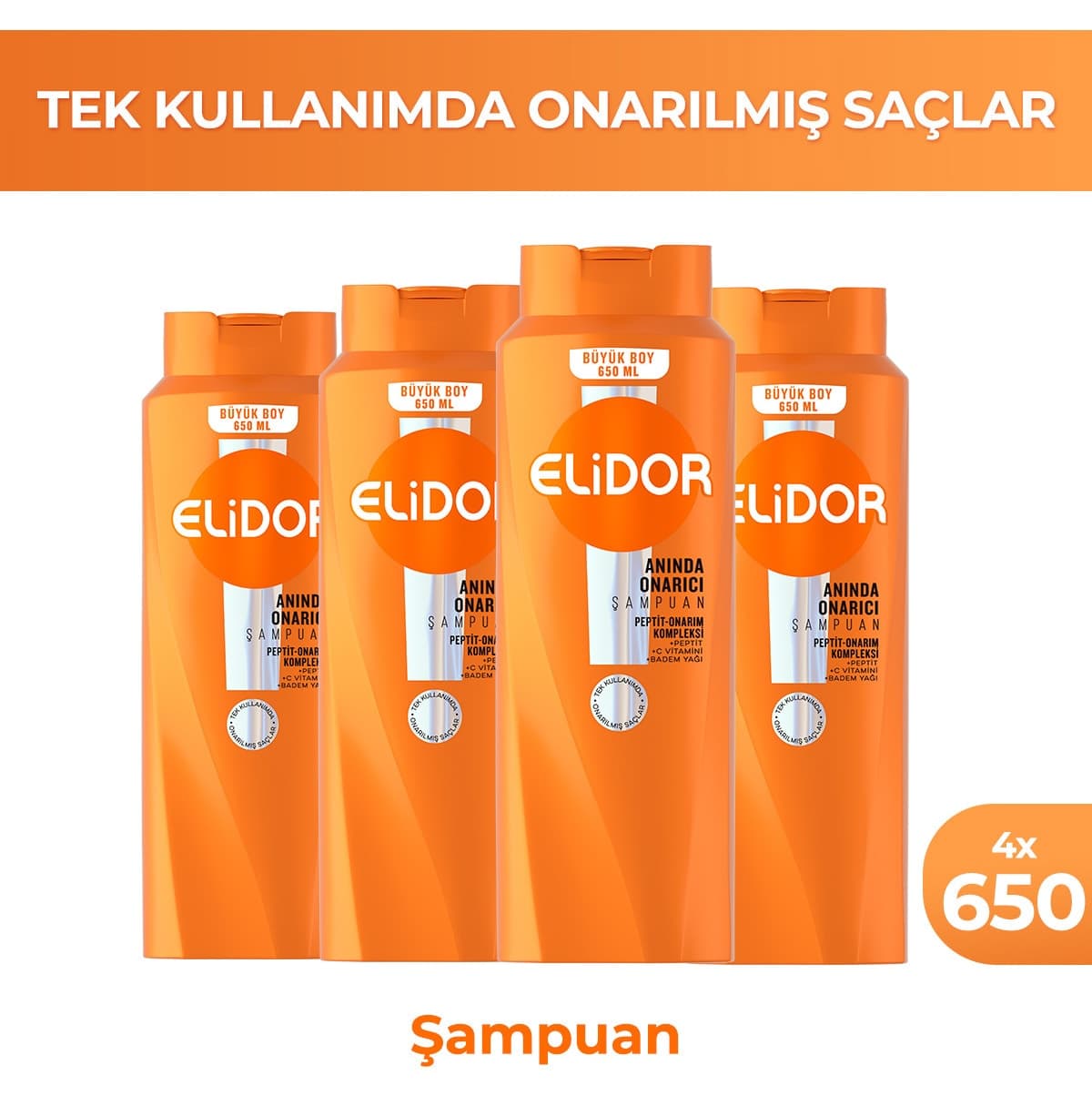 شامپو مراقبت از مو Elidor ترمیم فوری 650 ml x4 شامپو مراقبت از مو Elidor ترمیم فوری 650 ml x4