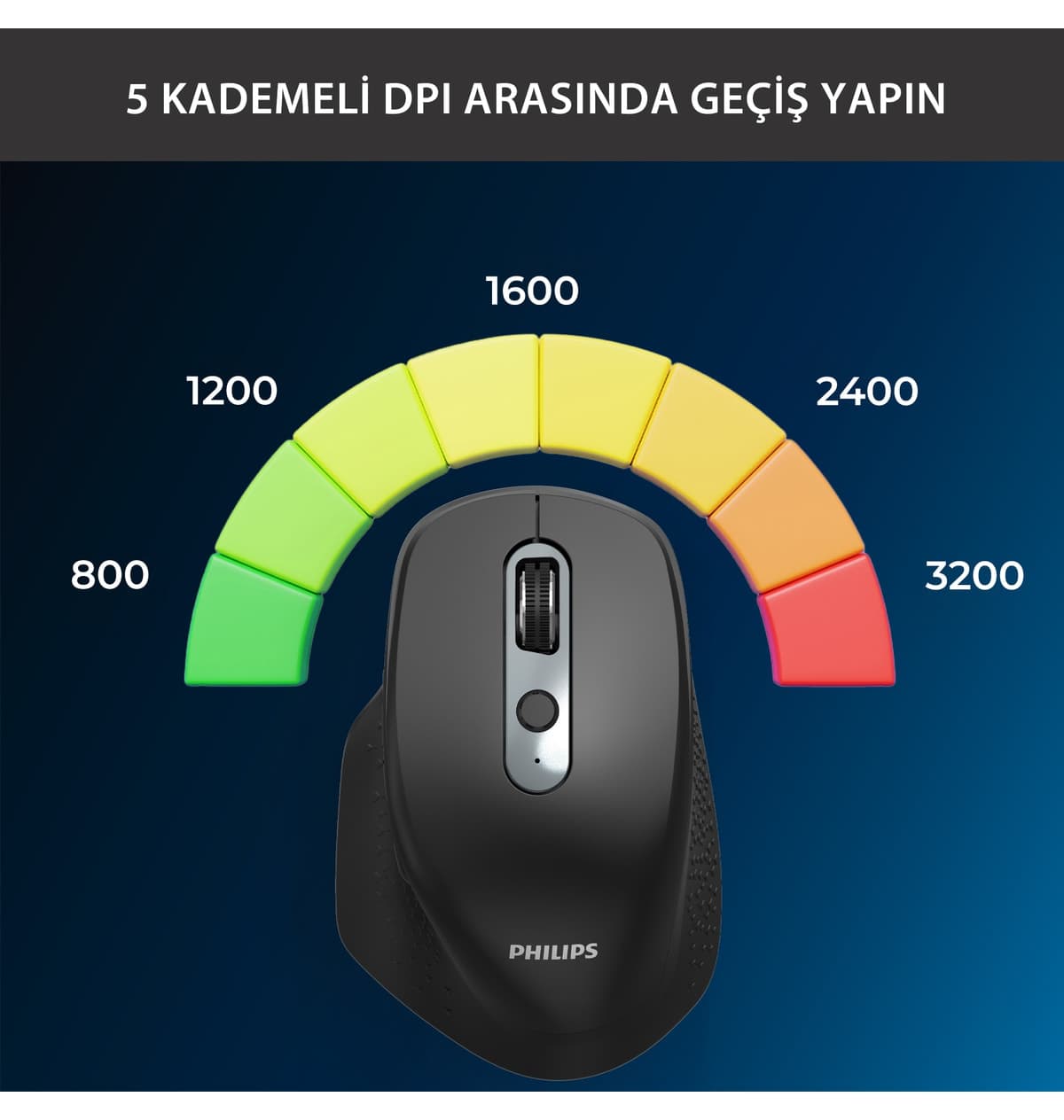 ماوس بیسیم Philips 8 دکمه 3200DPI نوری مشکی مدل SPK7818 ماوس بیسیم Philips 8 دکمه 3200DPI نوری مشکی مدل SPK7818
