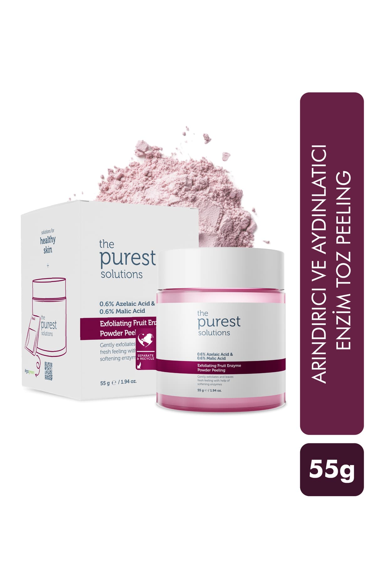 پودر لایهبردار آنزیمی The Purest Solutions پاککننده و روشنکننده 55 gr (%0,6 Azelaic Acid & Malic Acid) پودر لایهبردار آنزیمی The Purest Solutions پاککننده و روشنکننده 55 gr (%0,6 Azelaic Acid & Malic Acid)