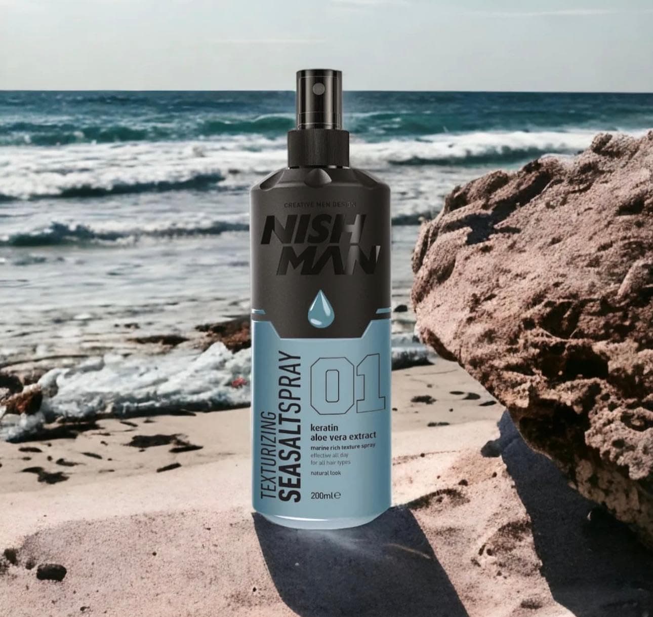 اسپری نمک دریا مو nishman مناسب همه انواع مو با پایان مات، حاوی آلوئهورا و کراتین 200 ml اسپری نمک دریا مو nishman مناسب همه انواع مو با پایان مات، حاوی آلوئهورا و کراتین 200 ml