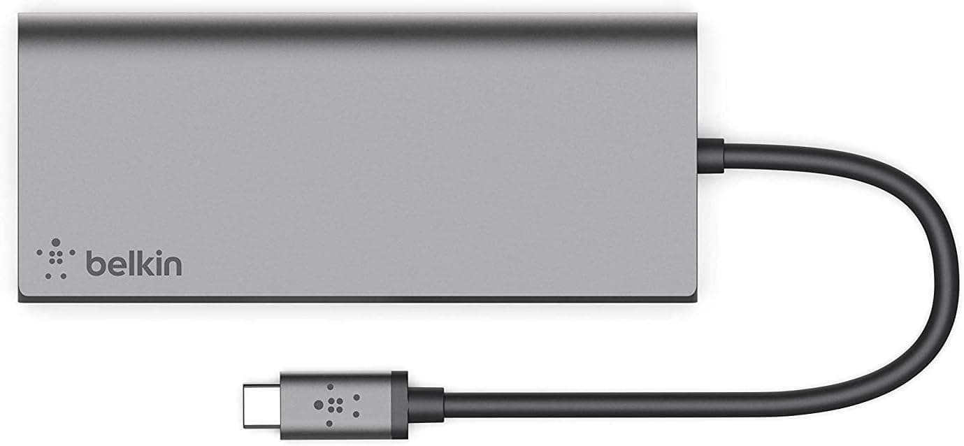 هاب چندرسانهای USB-C Belkin با کابل متصل HDMI 4K 30Hz و اسلات SD هاب چندرسانهای USB-C Belkin با کابل متصل HDMI 4K 30Hz و اسلات SD