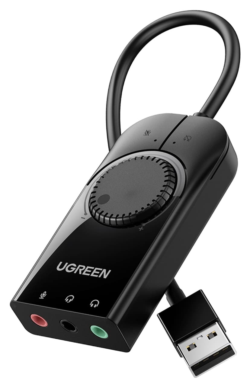 کارت صدای خارجی USB استریو Ugreen 15cm سیاه مدل 40964 کارت صدای خارجی USB استریو Ugreen 15cm سیاه مدل 40964