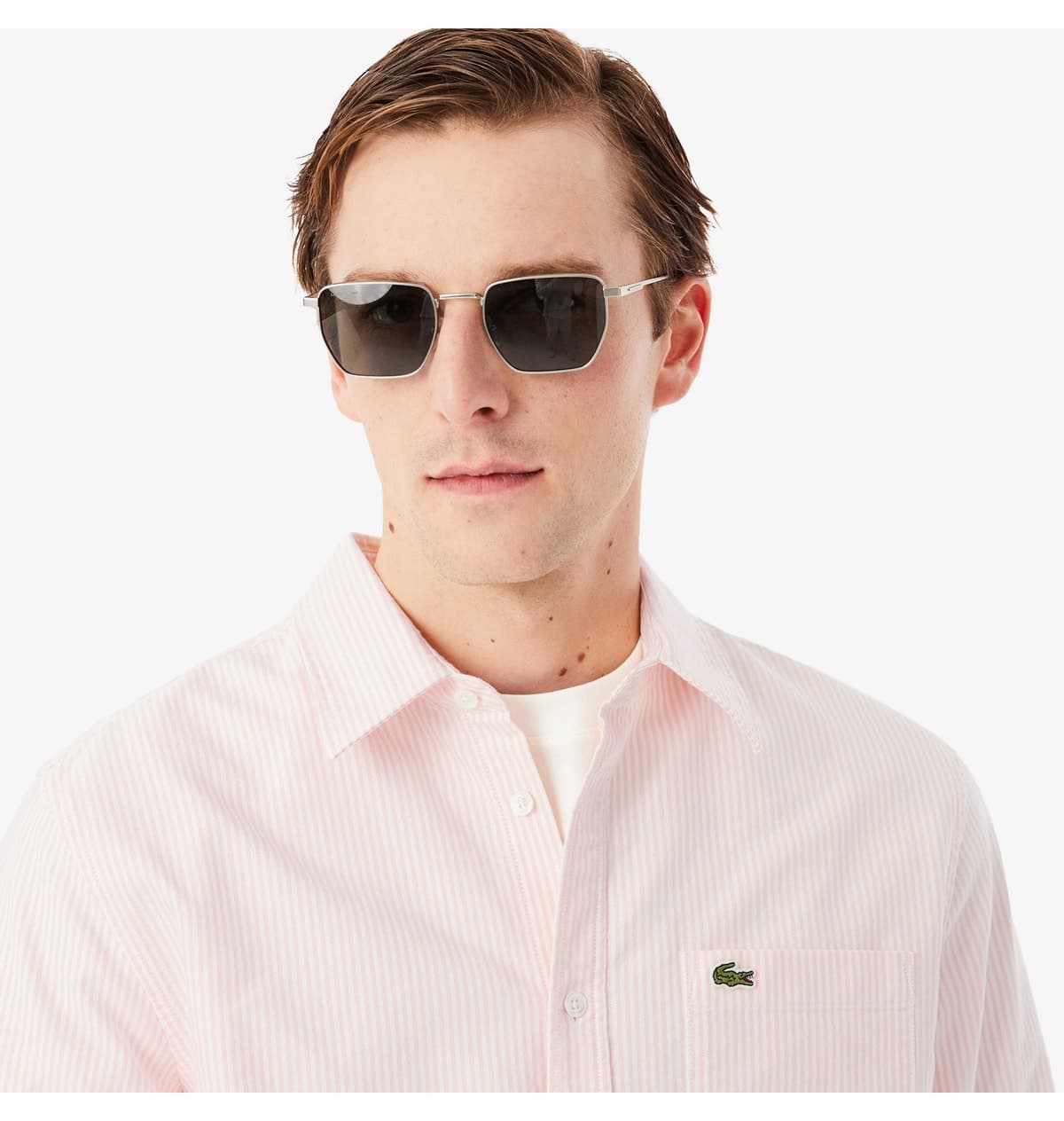 پیراهن مردانه Lacoste فیت معمولی راهراه صورتی پیراهن مردانه Lacoste فیت معمولی راهراه صورتی