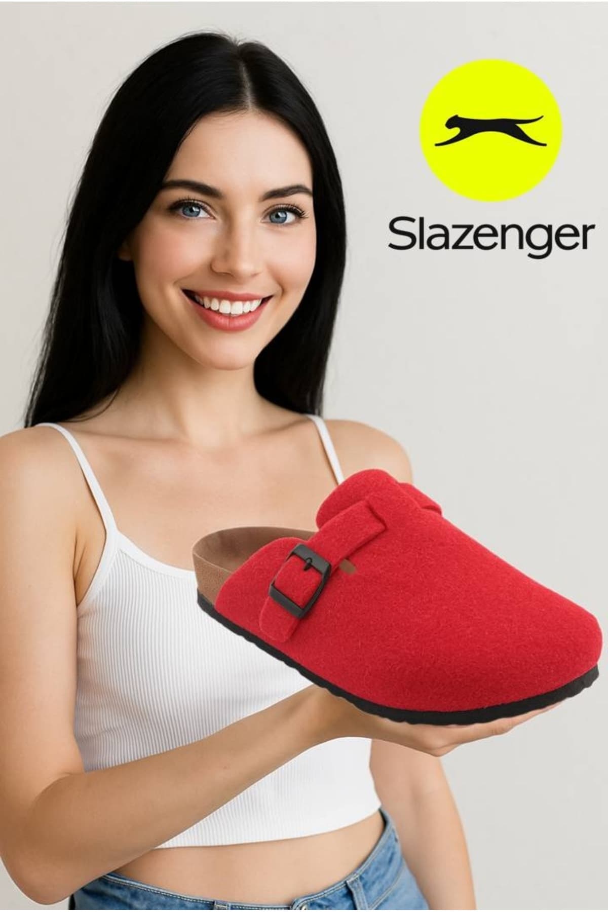 دمپایی خانگی زنانه Slazenger نمدی قرمز Leo دمپایی خانگی زنانه Slazenger نمدی قرمز Leo