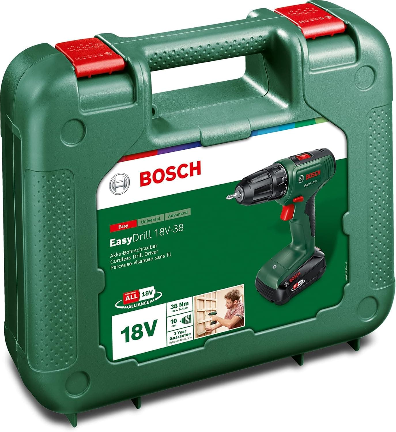 پیچگوشتی شارژی BOSCH مدل EasyDrill 18V-38 با باتری 2.5Ah و کیف حمل پیچگوشتی شارژی BOSCH مدل EasyDrill 18V-38 با باتری 2.5Ah و کیف حمل