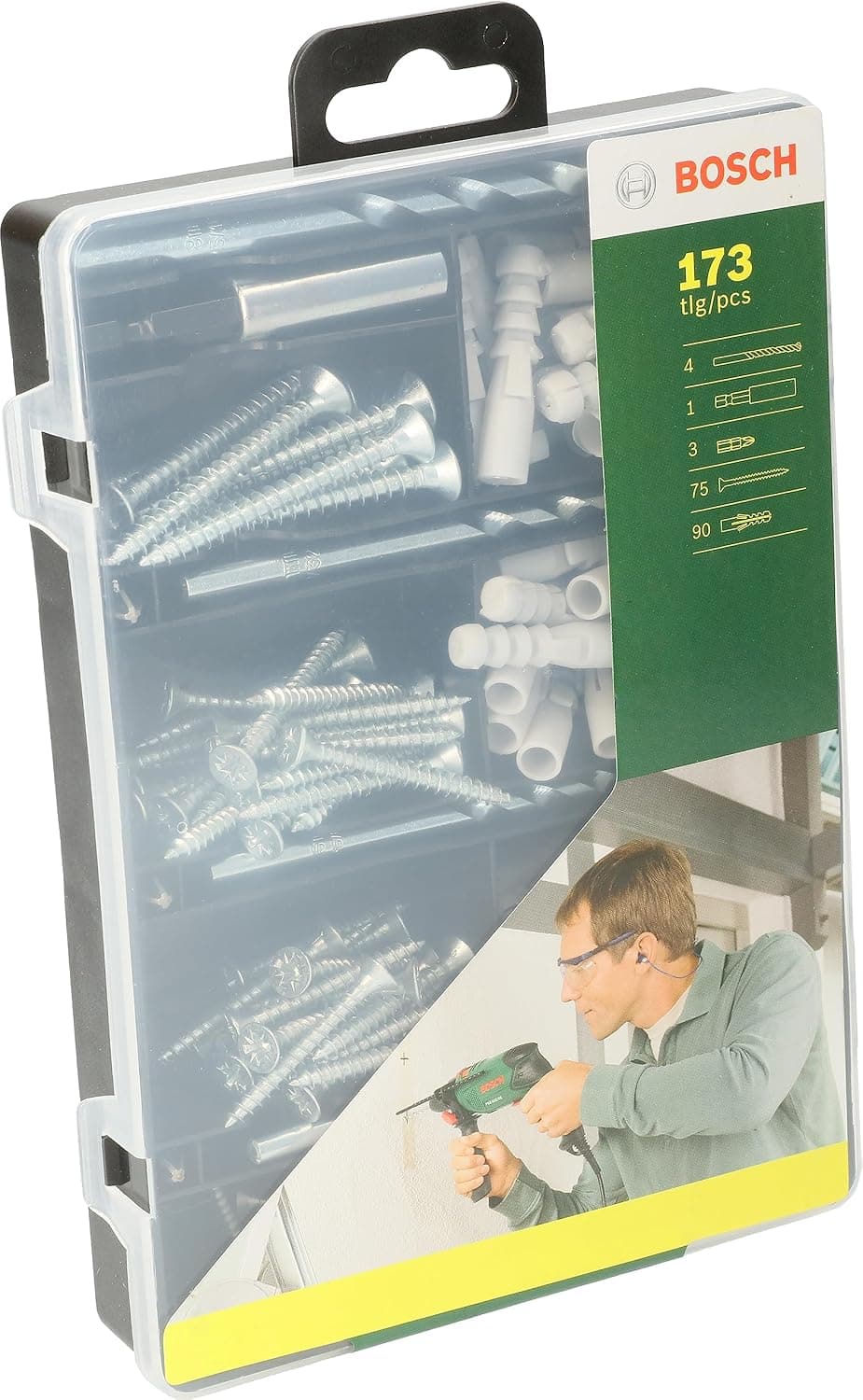 ست اتصال Bosch 173 قطعه با 5 مته سنگ نوک کاربید مدل 2607019511 ست اتصال Bosch 173 قطعه با 5 مته سنگ نوک کاربید مدل 2607019511