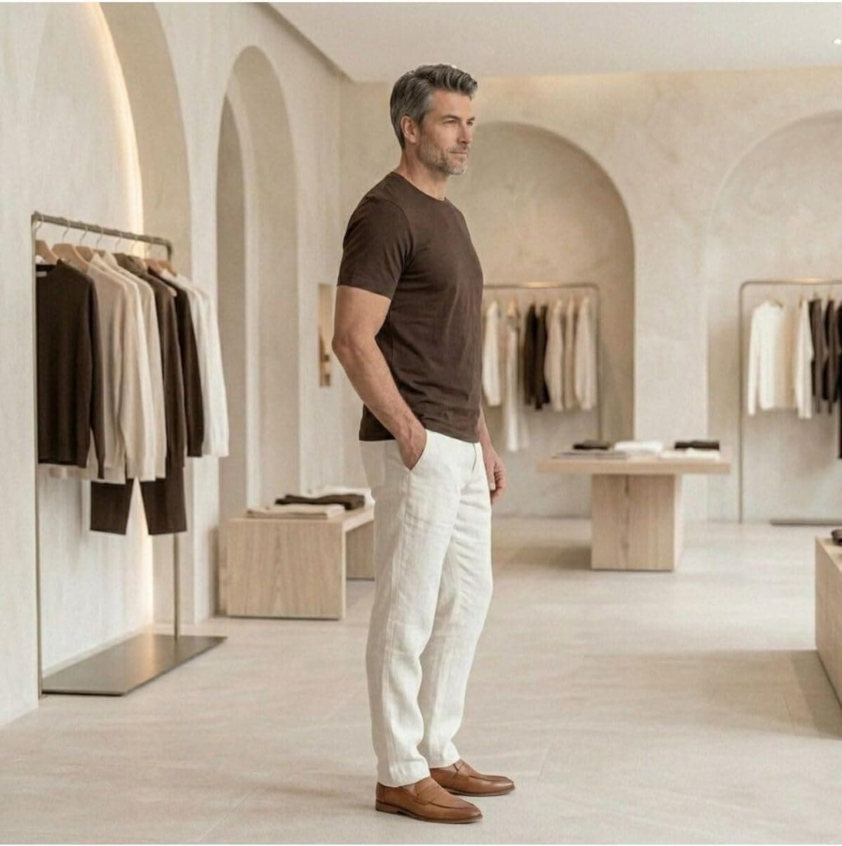 تیشرت مردانه D'S Damat یقه گرد آستین کوتاه نخی الاستیک قهوهای تیره تیشرت مردانه D'S Damat یقه گرد آستین کوتاه نخی الاستیک قهوهای تیره
