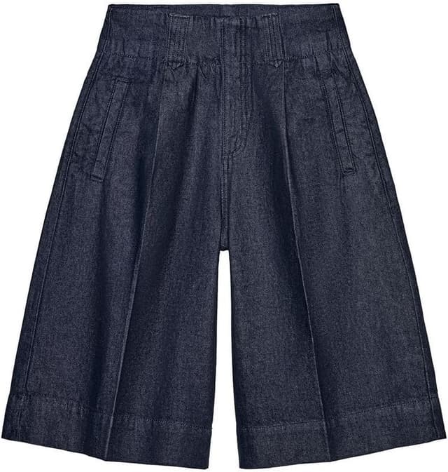 شورت برمودا زنانه Zara بلند با جزئیات آبی سایز 38 شورت برمودا زنانه Zara بلند با جزئیات آبی سایز 38
