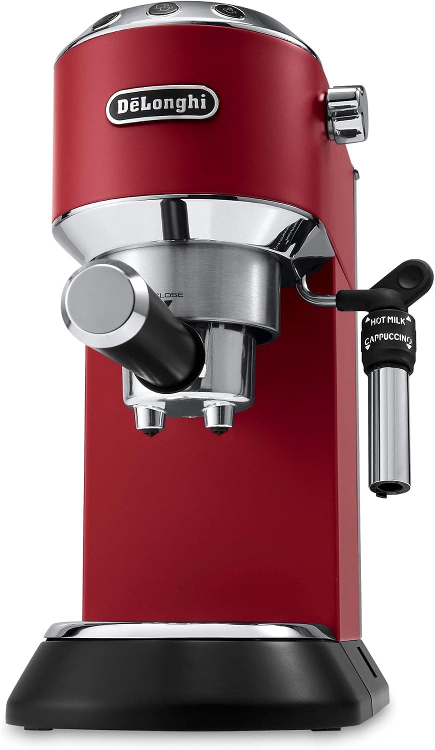 اسپرسوساز دستی پمپی De'Longhi Dedica با نازل کفساز شیر و سیستم گرمایش Thermo Block قرمز مدل EC685.R اسپرسوساز دستی پمپی De'Longhi Dedica با نازل کفساز شیر و سیستم گرمایش Thermo Block قرمز مدل EC685.R