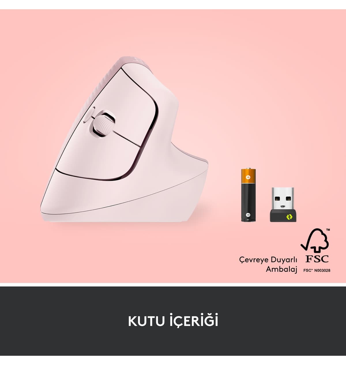 ماوس عمودی ارگونومیک بیسیم کمصدا logitech Lift صورتی مدل 910-006478 ماوس عمودی ارگونومیک بیسیم کمصدا logitech Lift صورتی مدل 910-006478