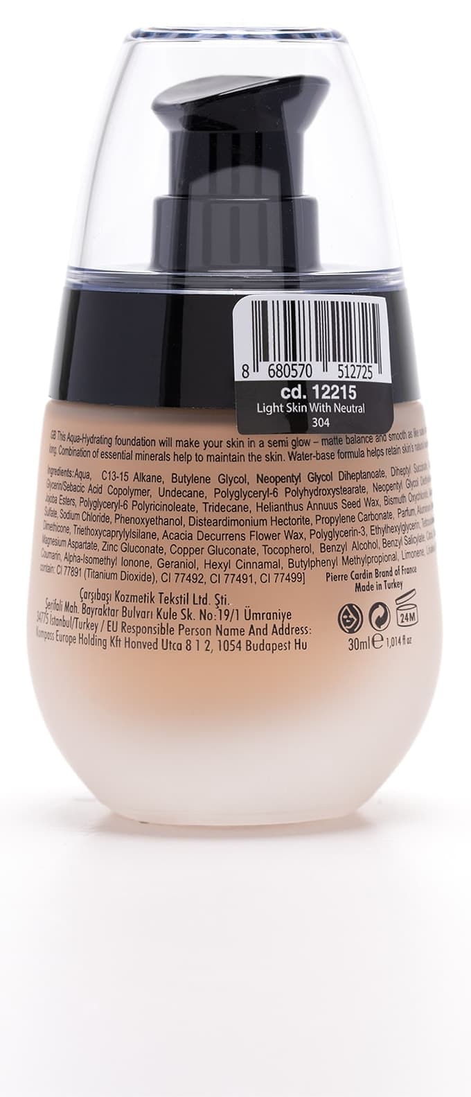 فوندیشن Pierre Cardin Aqua Wow با پایه آبی و مینرال فوندیشن Pierre Cardin Aqua Wow با پایه آبی و مینرال