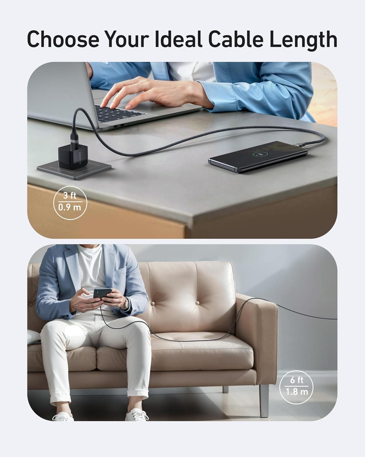 کابل Anker Nano مشکی USB-A به USB-C با قابلیت CarPlay 0.9m کابل Anker Nano مشکی USB-A به USB-C با قابلیت CarPlay 0.9m