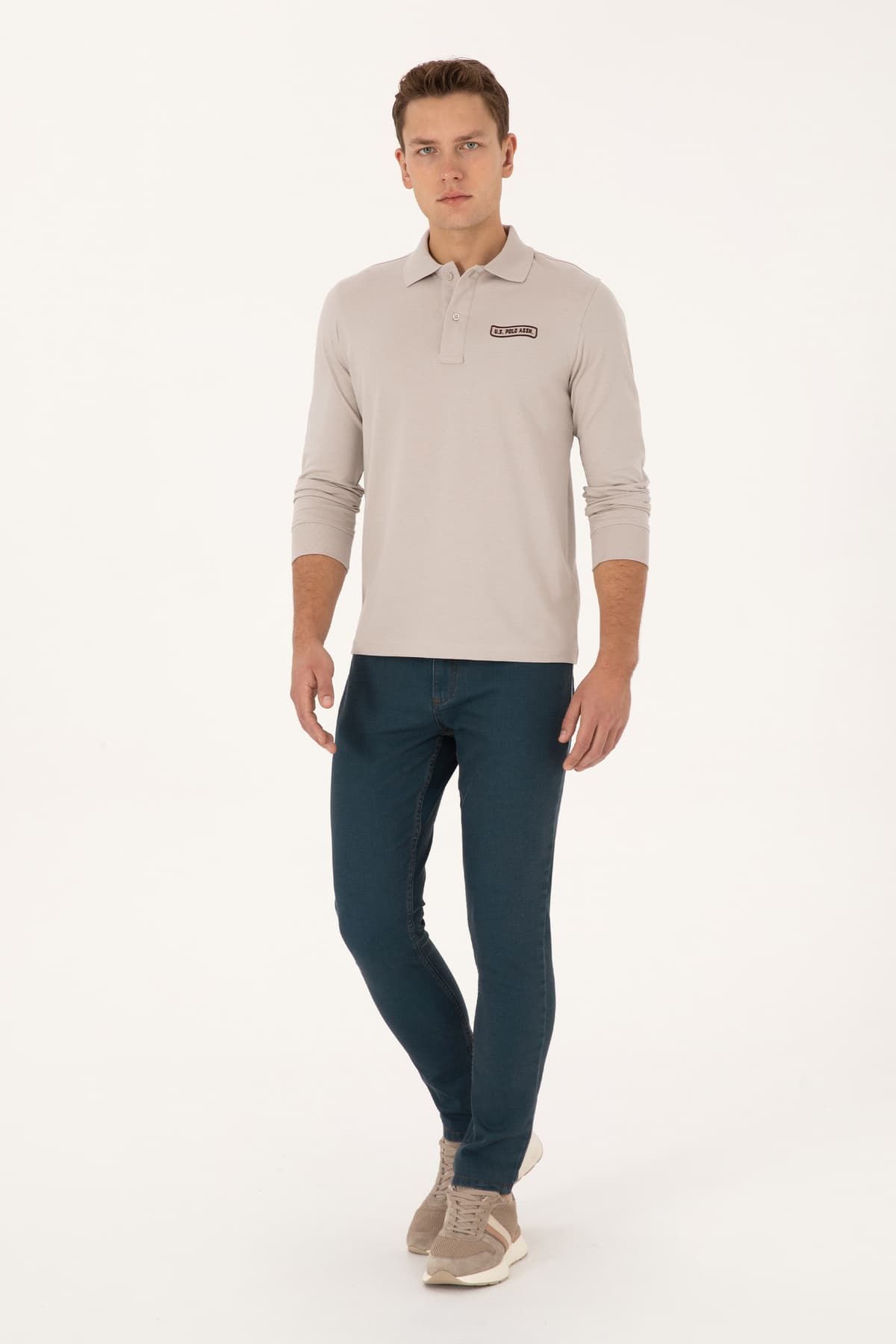 سوئیشرت مردانه U.S. Polo Assn. فیت معمولی یقه پولو رنگ سنگی مدل 50315454-VR049 سوئیشرت مردانه U.S. Polo Assn. فیت معمولی یقه پولو رنگ سنگی مدل 50315454-VR049