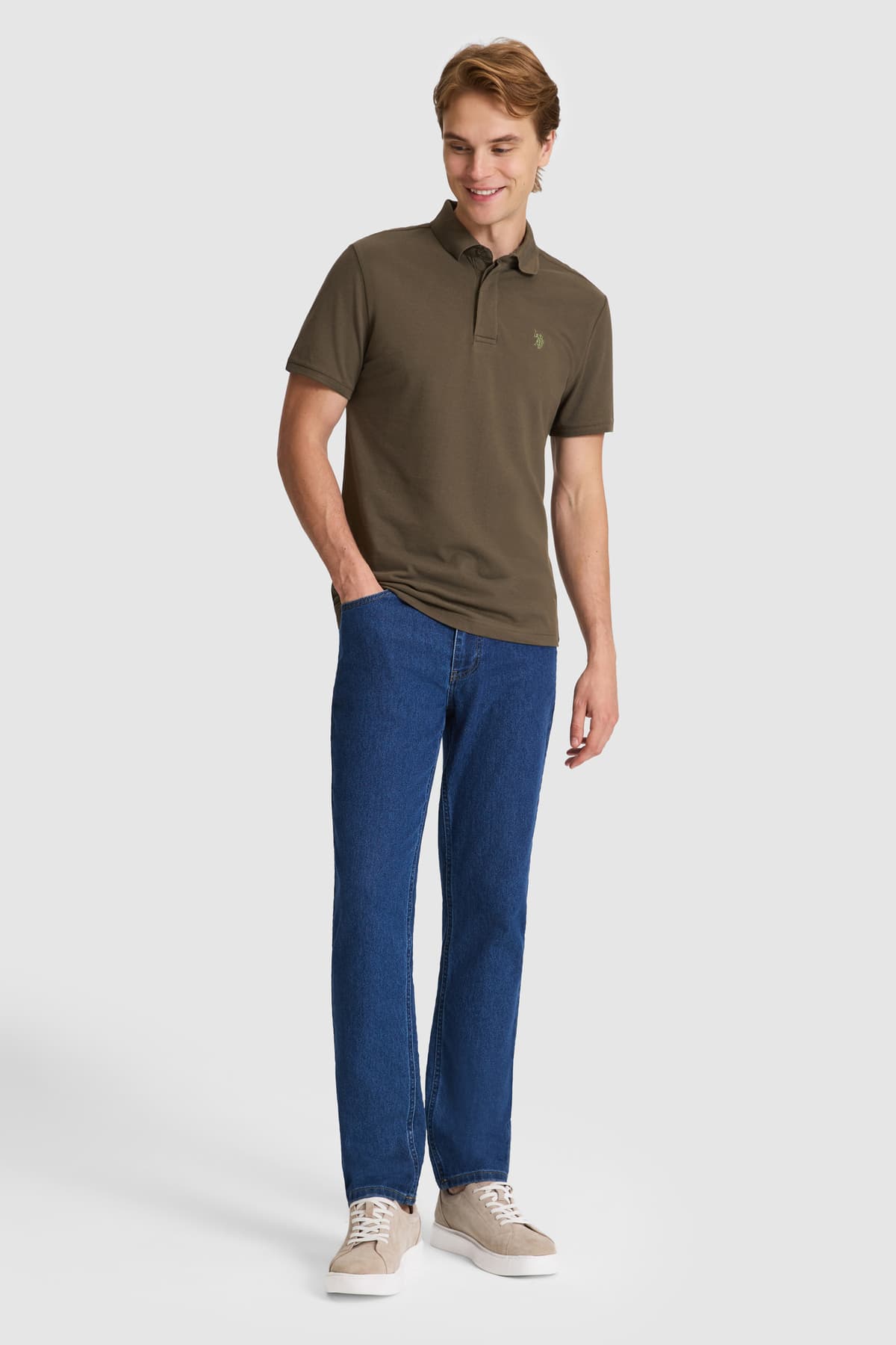 تیشرت مردانه U.S. Polo Assn. ساده خاکی تیره مدل 50327003-VR111 تیشرت مردانه U.S. Polo Assn. ساده خاکی تیره مدل 50327003-VR111