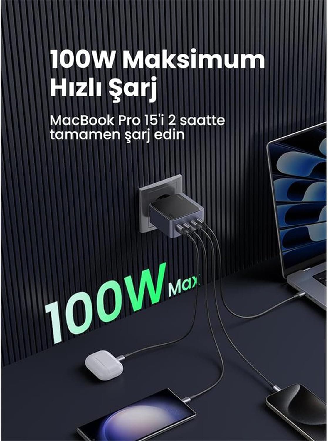 آداپتور شارژ سریع UGREEN مدل Nexode S 100W 4-Port GaN EU آداپتور شارژ سریع UGREEN مدل Nexode S 100W 4-Port GaN EU