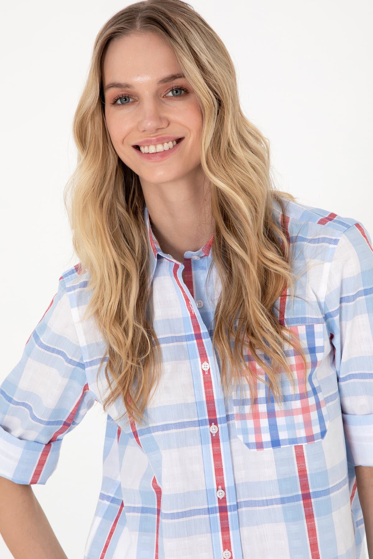پیراهن تونیک زنانه U.S. Polo Assn. آبی روشن آستین بلند مدل 50299591-VR003 پیراهن تونیک زنانه U.S. Polo Assn. آبی روشن آستین بلند مدل 50299591-VR003