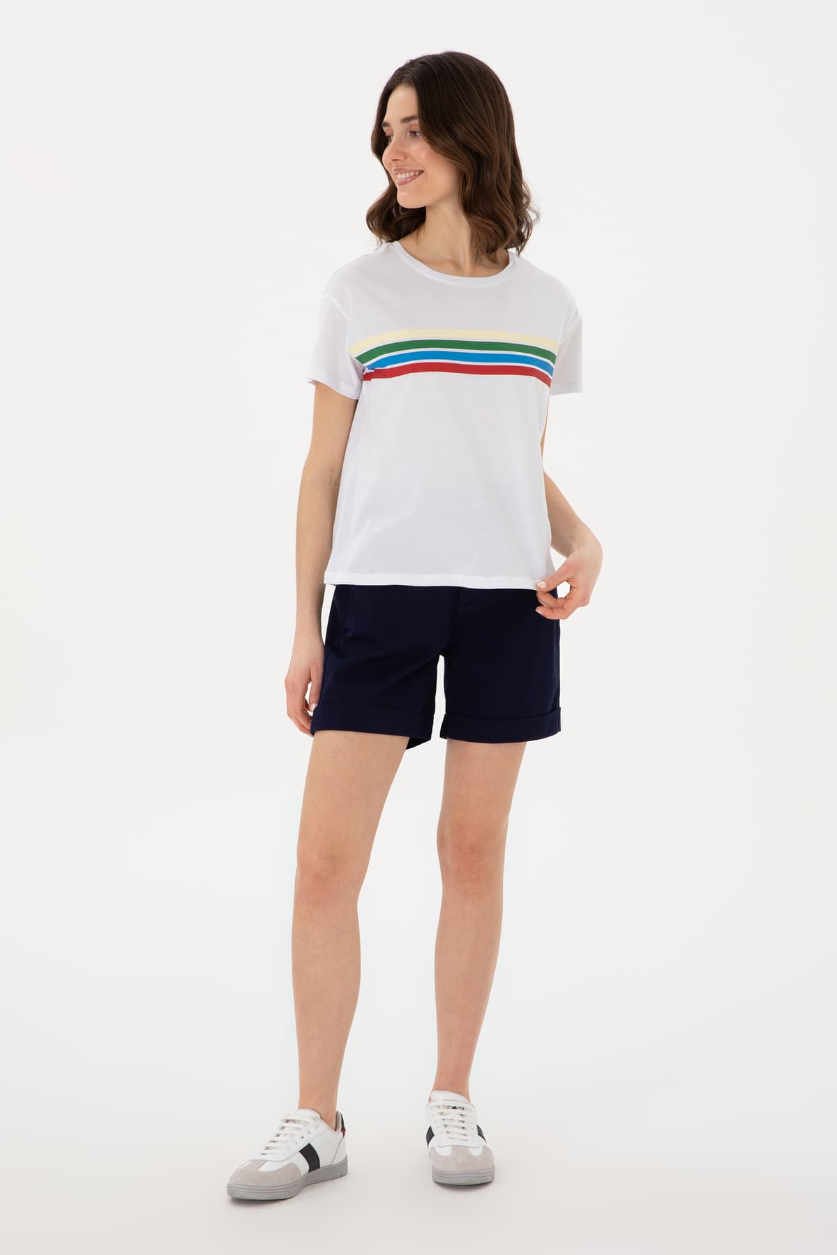 تیشرت زنانه U.S. Polo Assn. سفید یقه گرد مدل 50308639-VR013 تیشرت زنانه U.S. Polo Assn. سفید یقه گرد مدل 50308639-VR013