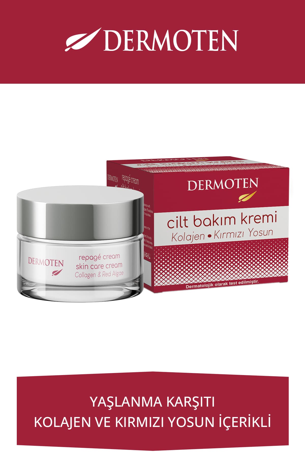 کرم مراقبت از پوست Dermoten Repage ضدپیری حاوی کلاژن و جلبک قرمز 50 ml کرم مراقبت از پوست Dermoten Repage ضدپیری حاوی کلاژن و جلبک قرمز 50 ml