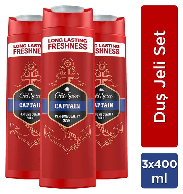 ژل دوش و شامپو مردانه Old Spice Captain، 400 ml x 3 عدد ژل دوش و شامپو مردانه Old Spice Captain، 400 ml x 3 عدد