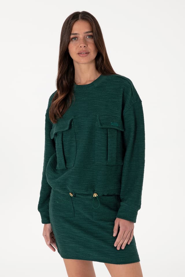 سویشرت زنانه U.S. Polo Assn. سبز تیره یقه گرد مدل 50292442-VR079 سویشرت زنانه U.S. Polo Assn. سبز تیره یقه گرد مدل 50292442-VR079