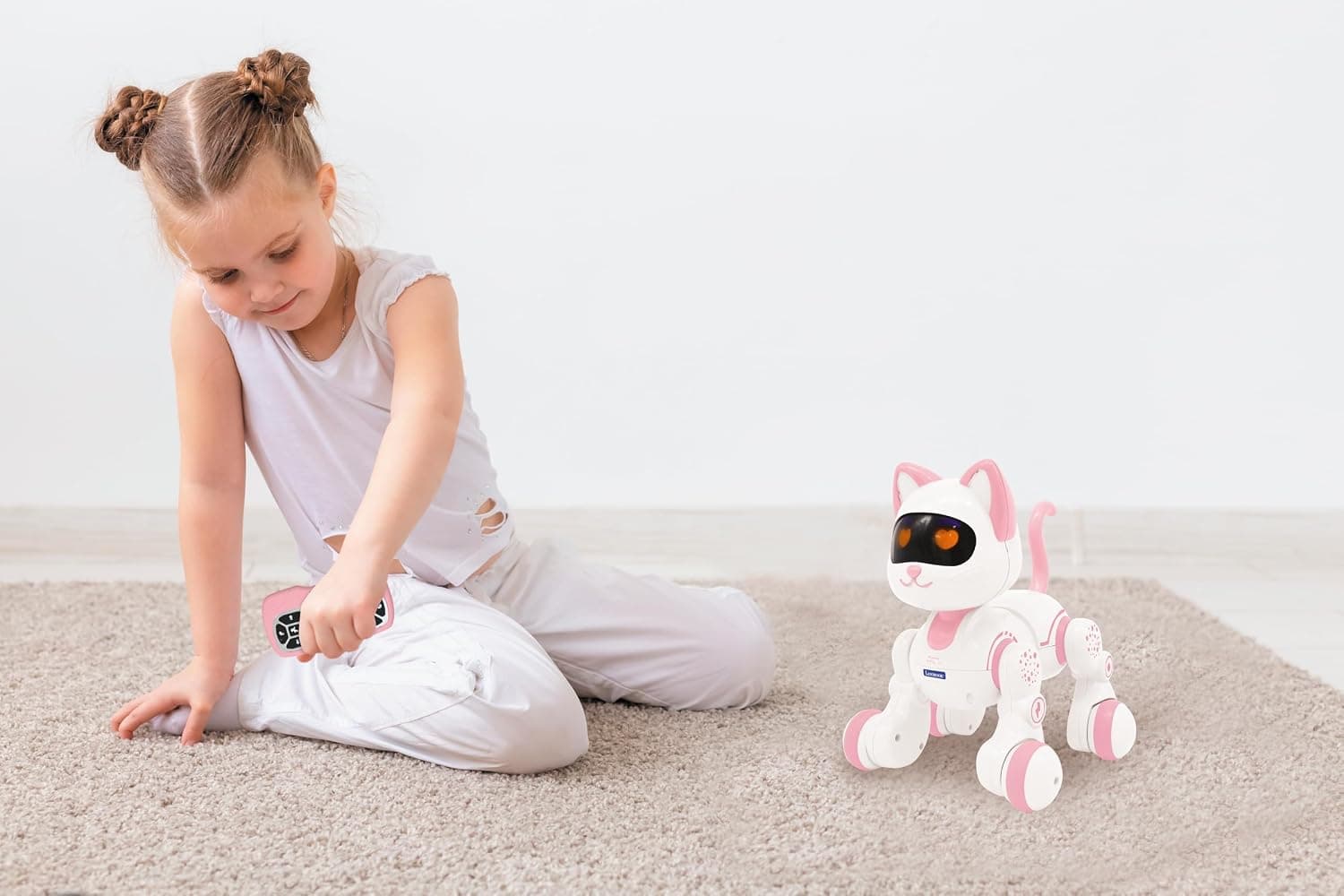 گربه کنترلی آموزشی Lexibook Power Kitty Jr. با چشمهای تعاملی، برنامهپذیر STEM، باتری قابل شارژ، صورتی/سفید مدل KIT01 گربه کنترلی آموزشی Lexibook Power Kitty Jr. با چشمهای تعاملی، برنامهپذیر STEM، باتری قابل شارژ، صورتی/سفید مدل KIT01