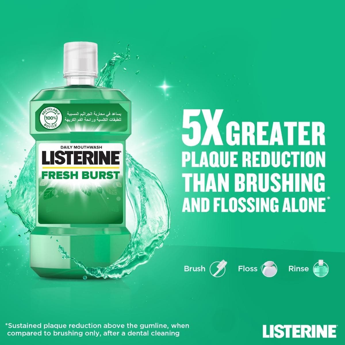 دهانشویه آنتیباکتریال روزانه Listerine Fresh Burst برای سلامت لثه 250ml دهانشویه آنتیباکتریال روزانه Listerine Fresh Burst برای سلامت لثه 250ml