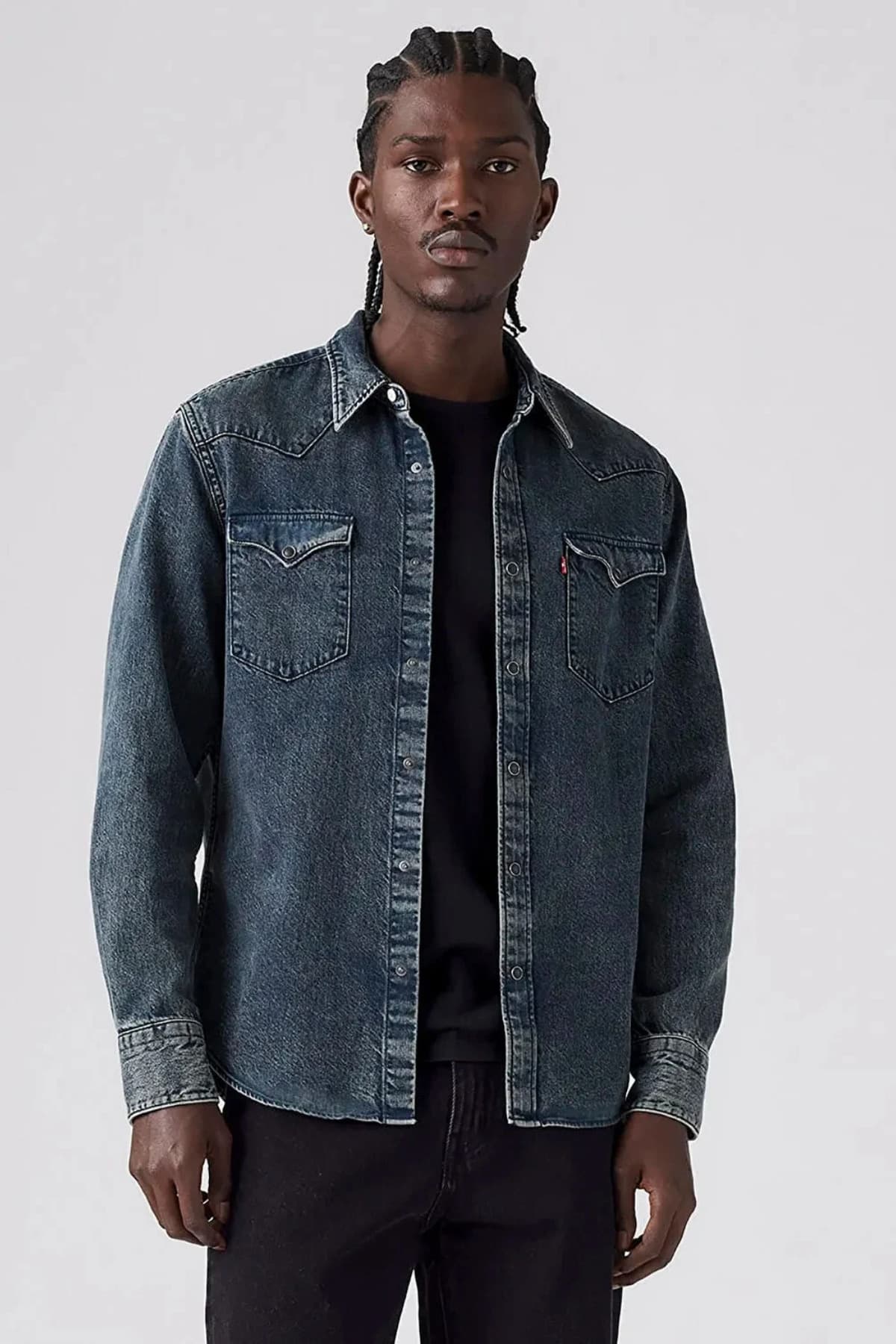 پیراهن دنیم مردانه Levi's سرمهای مدل Barstow Western Standard پیراهن دنیم مردانه Levi's سرمهای مدل Barstow Western Standard