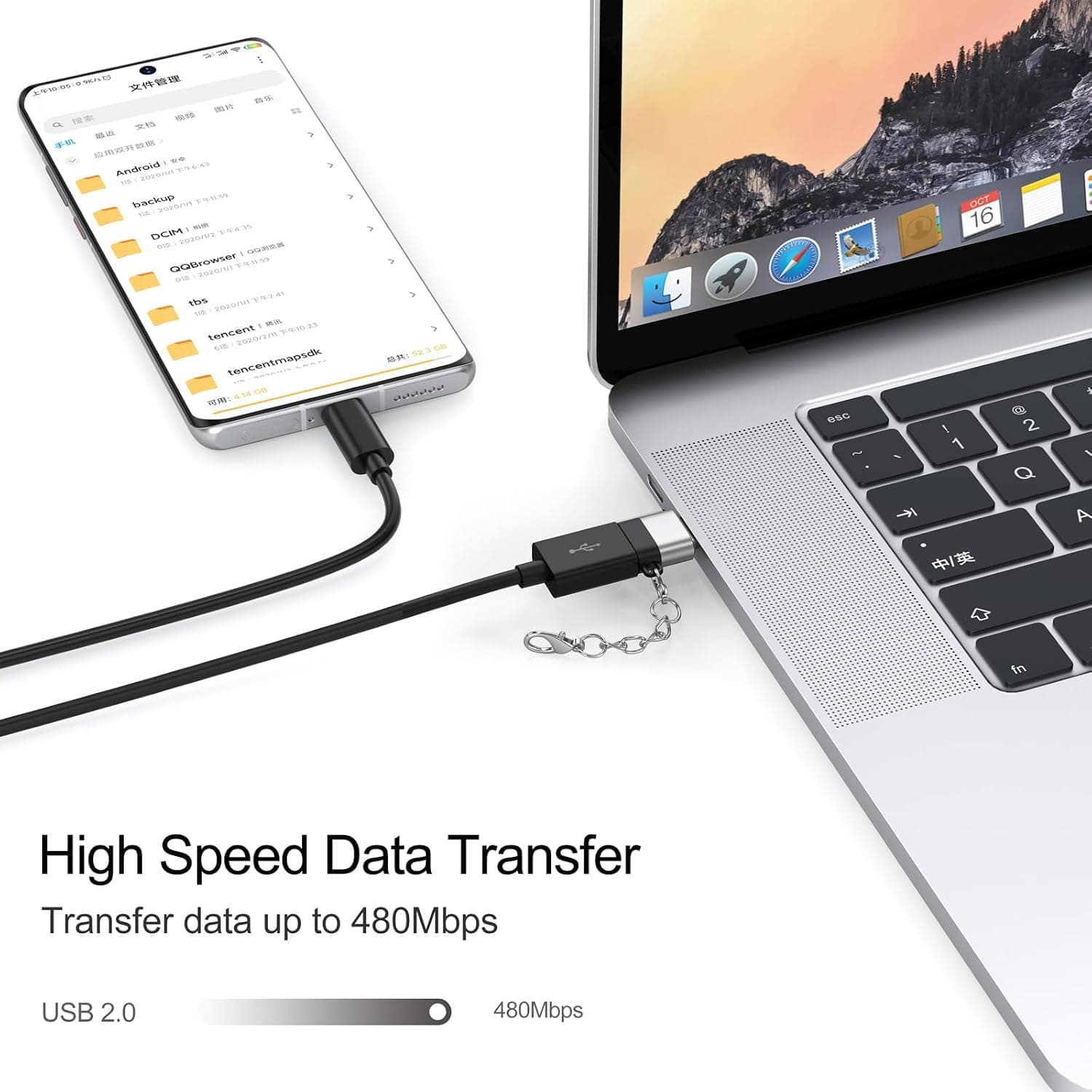 آداپتور DteeDck بسته 10 تایی USB-C ماده به USB نر با جاکلیدی آداپتور DteeDck بسته 10 تایی USB-C ماده به USB نر با جاکلیدی
