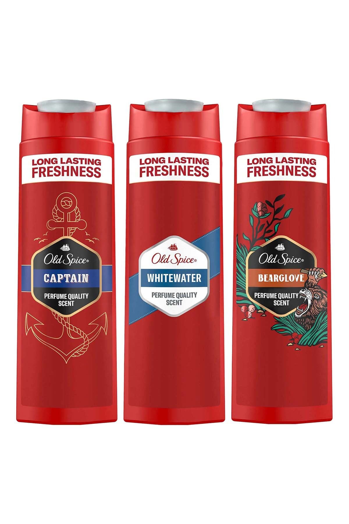ست ژل دوش مردانه Old Spice شامل Captain 400ml، Whitewater 400 ml و bearglove 400 ml ست ژل دوش مردانه Old Spice شامل Captain 400ml، Whitewater 400 ml و bearglove 400 ml
