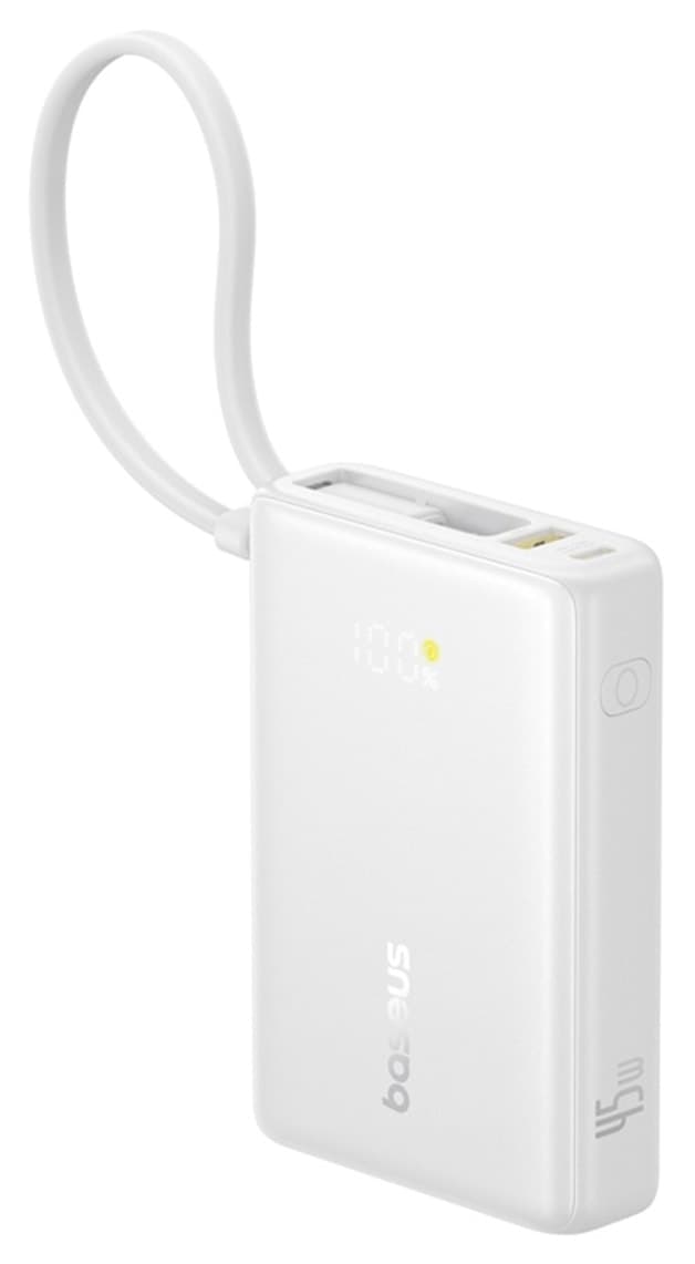 پاوربانک Baseus PicoGo قابل حمل 45W سفید 10.000 mAh پاوربانک Baseus PicoGo قابل حمل 45W سفید 10.000 mAh
