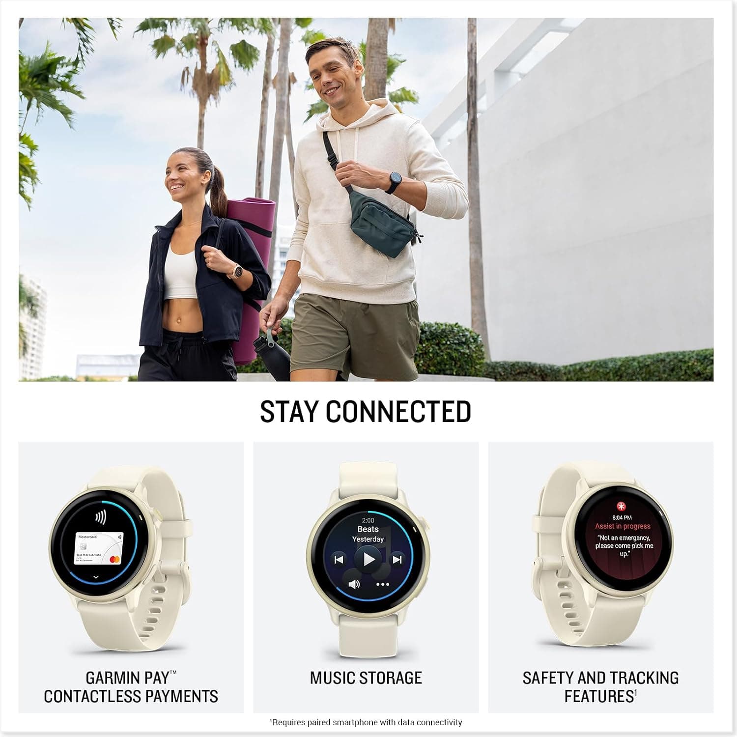 ساعت هوشمند Garmin طلایی قمری مدل Vivoactive 6 ساعت هوشمند Garmin طلایی قمری مدل Vivoactive 6