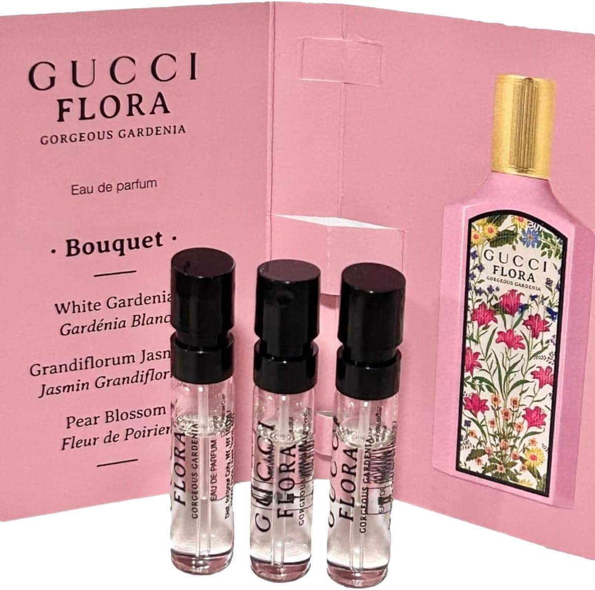 عطر زنانه Gucci Flora Gorgeous Gardenia اسپری نمونه 3×1.5 ml / 0.05 oz عطر زنانه Gucci Flora Gorgeous Gardenia اسپری نمونه 3×1.5 ml / 0.05 oz