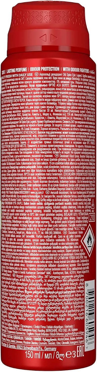 دئودورانت اسپری بدن مردانه Old Spice Epic Legend 150 ml دئودورانت اسپری بدن مردانه Old Spice Epic Legend 150 ml