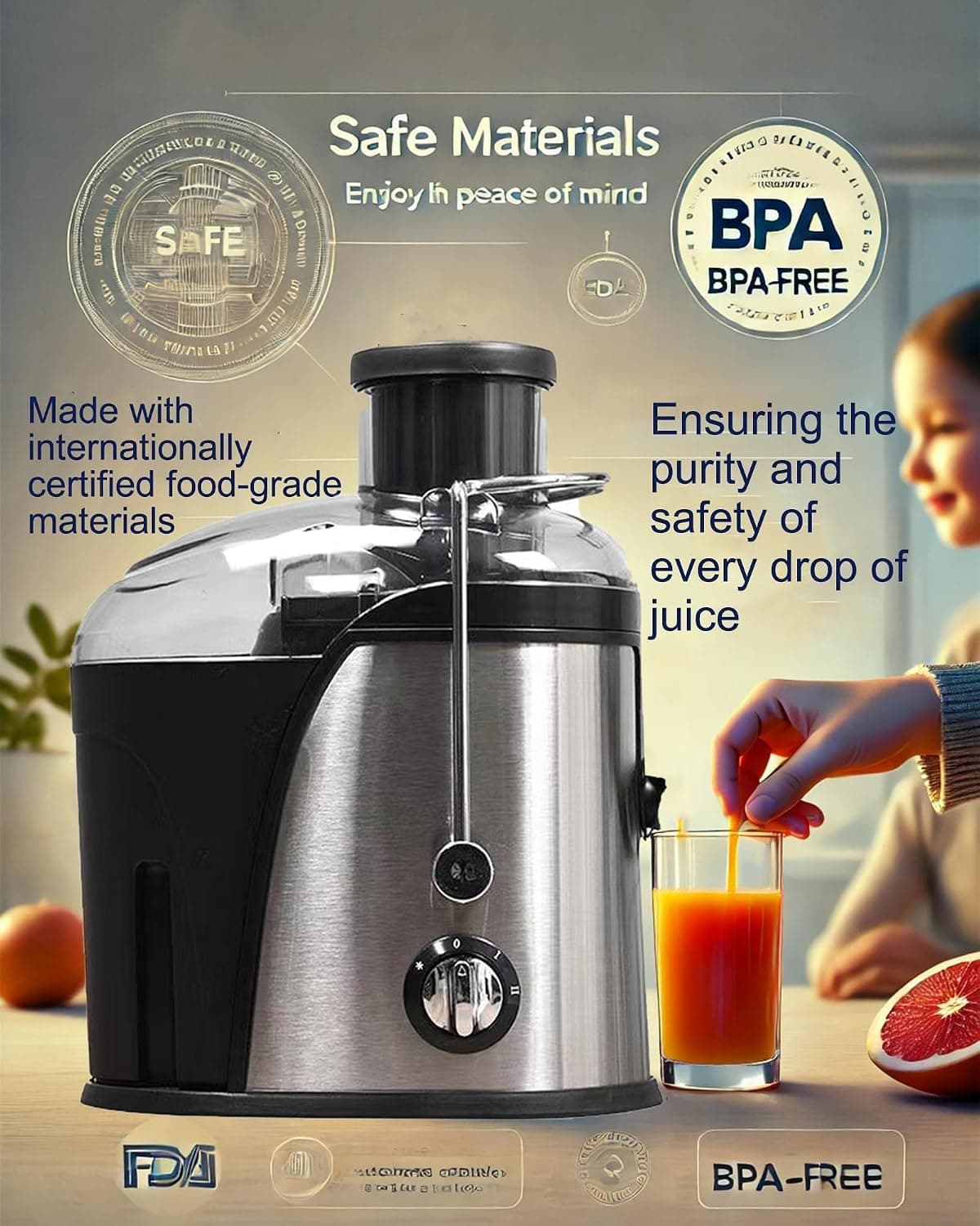 آبمیوهگیری ALMEKAQUZ مینی 800 وات چندسرعته فولاد ضدزنگ بدون BPA مشکی آبمیوهگیری ALMEKAQUZ مینی 800 وات چندسرعته فولاد ضدزنگ بدون BPA مشکی