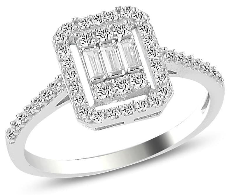 انگشتر زنانه Söğütlü Silver نقره روکش رودیوم راهراه نگین باگت مدل Sgtl10276-20 انگشتر زنانه Söğütlü Silver نقره روکش رودیوم راهراه نگین باگت مدل Sgtl10276-20