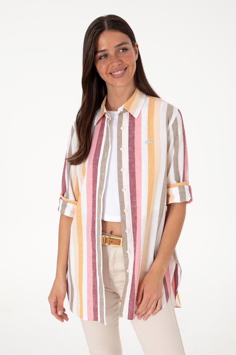 تونیکپیراهن زنانه راهراه نارنجی آستینبلند U.S. Polo Assn. مدل 50305877-VR202 تونیکپیراهن زنانه راهراه نارنجی آستینبلند U.S. Polo Assn. مدل 50305877-VR202