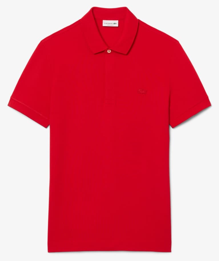 پولو مردانه Lacoste فیت معمولی قرمز Paris پولو مردانه Lacoste فیت معمولی قرمز Paris