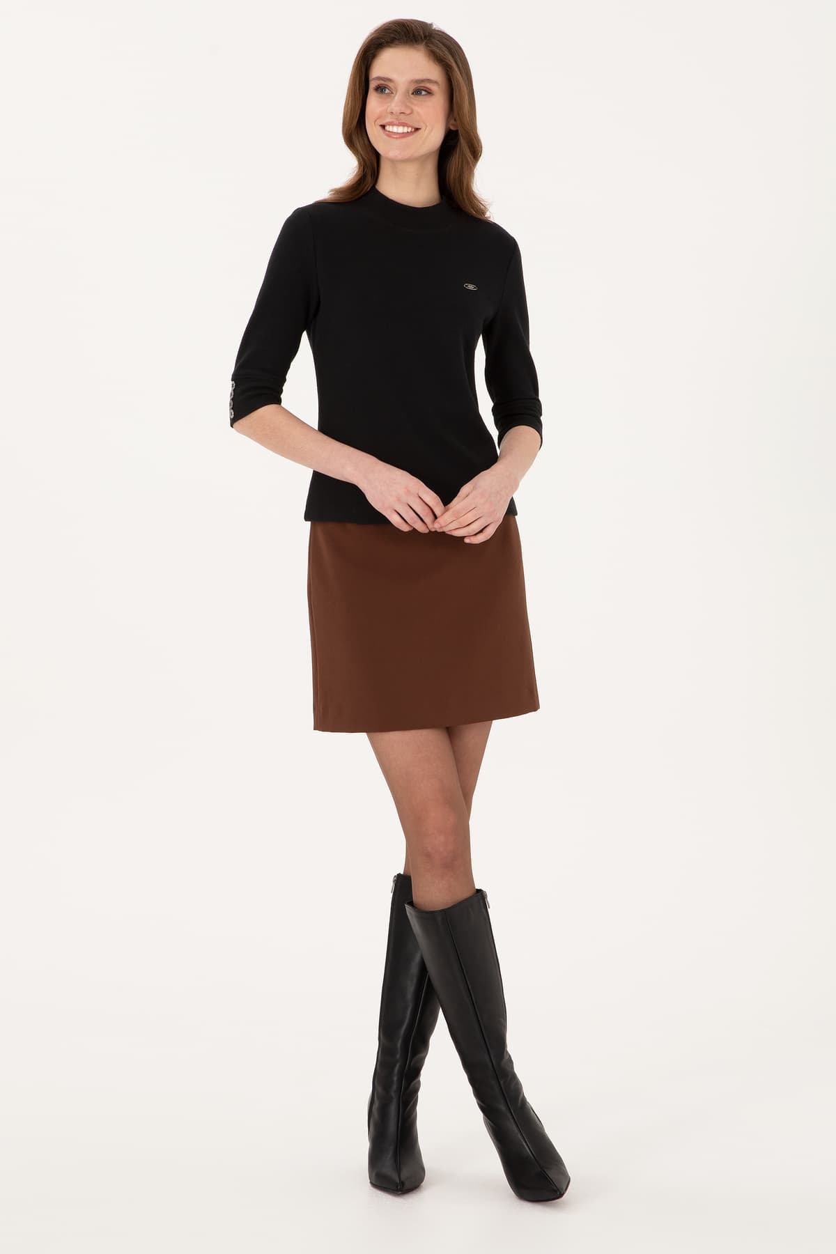 سوئیشرت زنانه U.S. Polo Assn. مشکی با یقه ماهیگیری دکمهدار مدل 50314156-VR046 سوئیشرت زنانه U.S. Polo Assn. مشکی با یقه ماهیگیری دکمهدار مدل 50314156-VR046