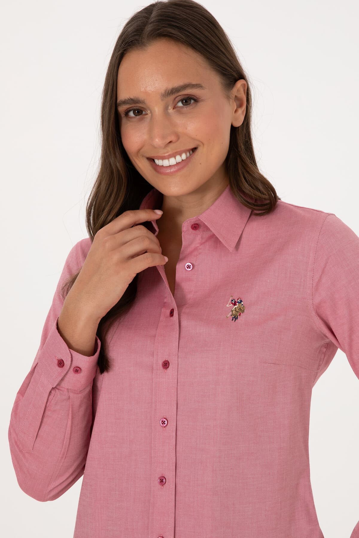 پیراهن زنانه U.S. Polo Assn. تمشکی تیره آستین بلند Basic مدل 50308038-VR104 پیراهن زنانه U.S. Polo Assn. تمشکی تیره آستین بلند Basic مدل 50308038-VR104